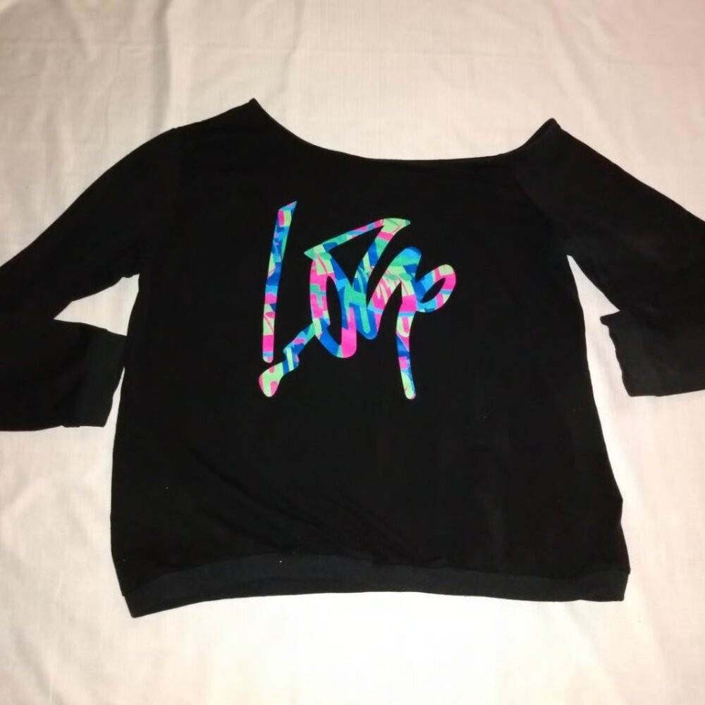 5XL women's long-sleeve Black pullover love graphics sweatshirt